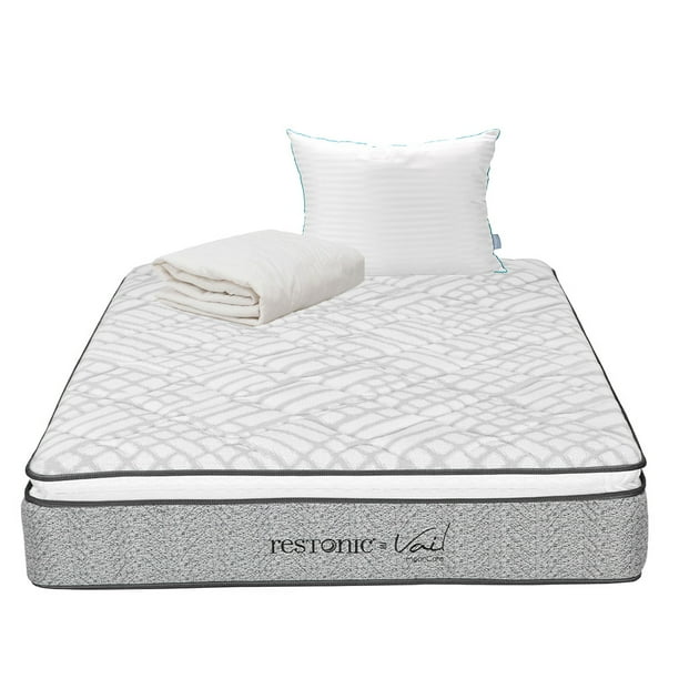 Colchon Vail Restonic Matrimonial+Almohada Royal+Protector Ultra
