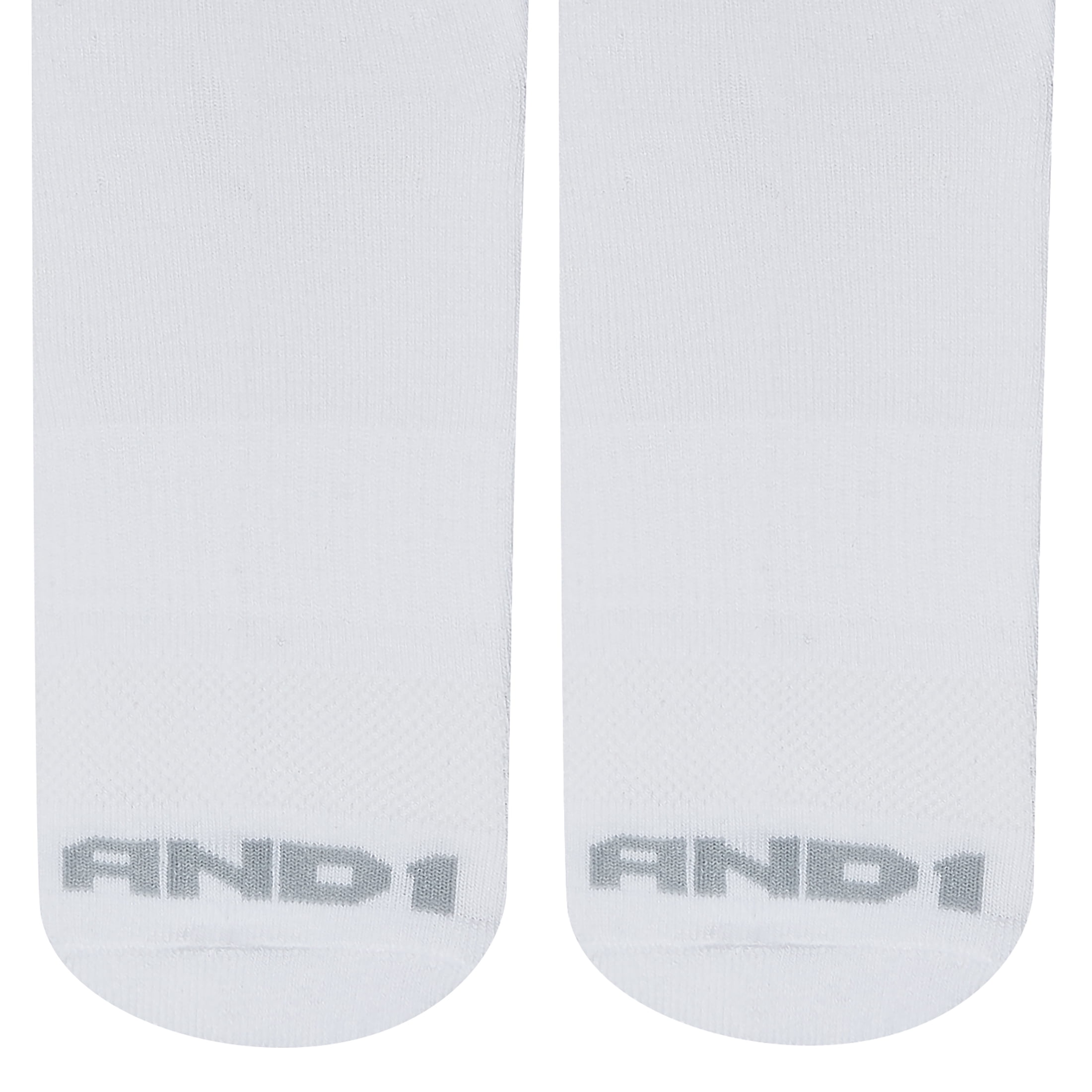 AND1 Men's Socks, Performance Cushion Crew Socks, 6-Pack