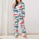 thumbnail image 2 of Balery Colorful Shark Conjunto de Pijama con Estampado para Mujer, Conjunto de Dos Piezas con Manga Larga, Ropa de Dormir Suave con Bolsillos, Pijamas Cómodos-X-Large, 2 of 7