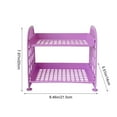 thumbnail image 3 of Btomtd Foldable Double Layer Storage Rack, Desktop and Bathroom Organizer Shelf for Cosmetics and Jewelry, Two-Tier Folding Storage Shelves 8"W x 6"D x 8"H, Purple, 3 of 6