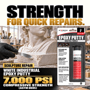 Starbond White Epoxy Putty, 2 oz, 1 pc. | High-Temperature Resistance - Steel-Reinforced, Waterproof Repair Stick for Plumbing, Tile & Appliance Repairs