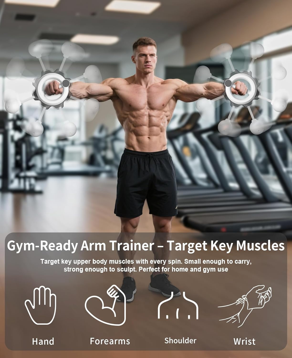 Arm Workout Equipment for Women and, Men, 360° Hand-Crank Forearm Trainer, Chest Trainer,Shoulders and Arm Muscle Training Fitness Equipment, Home Workout Equipment and Gym Workouts