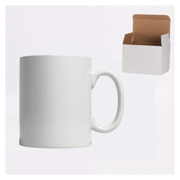 Ceramic 11oz Sublimation Coffee Mug White, Packed in White Box, Case of 24
