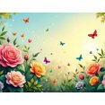 thumbnail image 4 of Floral Tulip Backdrop Banner with Spring Flowers for Garden Party Wedding Decoration Event Background Photography Prop Neon Decors Celebration, 4 of 4