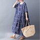 thumbnail image 5 of Vestido de lino de algodón vintage para mujer Vestido suelto de bolsillo de manga corta con cue CACAGOO  Vestido de mujer, 5 of 7