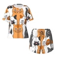 thumbnail image 4 of Naloa Funny Cats Women's Short-Sleeved Pajama Set, Loungewear, Summer pajamas, Breathable Cozy - 4X-Large, 4 of 9