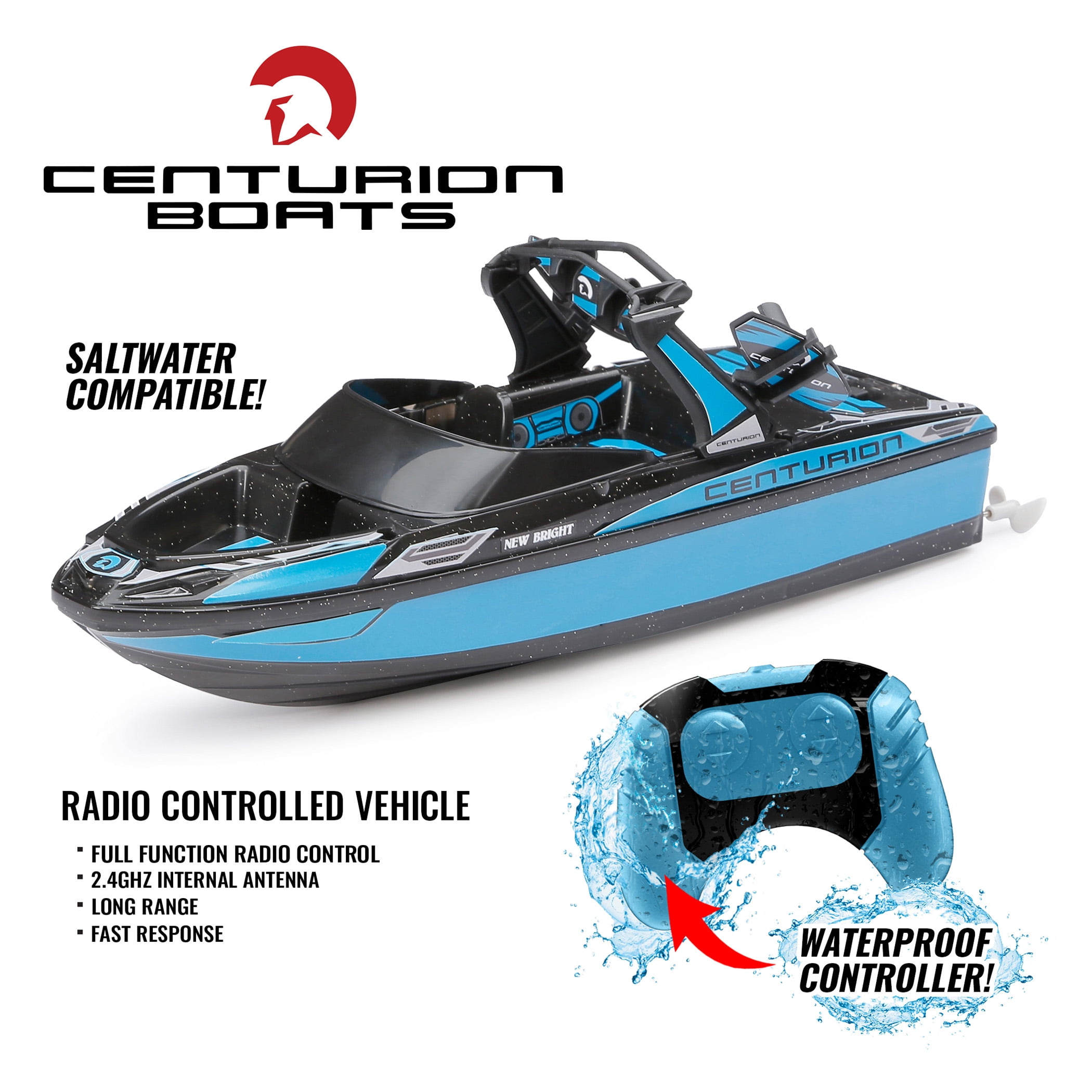 New Bright 11 Radio Control Centurion Ri230 Blue Boat 67116U Child 6 Years and up Walmart