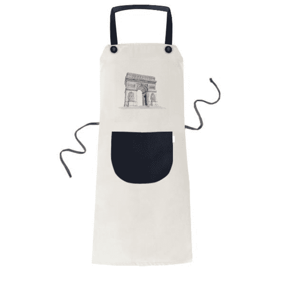Arc De Triomph in Paris France Apron Adjustable Bib Cotton Linen BBQ Kitchen Pocket Pinafore