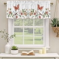 thumbnail image 2 of Rustic Flowers Butterfly Curtain Valances for Windows, Kitchen Valance Window Treatments Panel 2 Pack, Spring Botanical Floral Rod Pocket Short Curtains for Bathroom Bedroom 60 x 18 Inch, 2 of 8