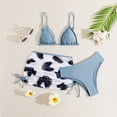thumbnail image 2 of Fesfesfes 6-13Years Girls 3 Piece Swimsuits with Skirts Tropical Gradient Print Swim Bathing Suits Teen Girls'Beach Swimwear Strap Bikini Set(Blue#1,10-11 Years), 2 of 7