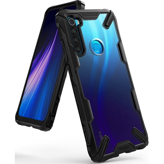 Ringke Fusion-X Case Compatible with Xiaomi Redmi Note 8, Transparent Hard Back Shockproof Advanced Bumper Cover - Black
