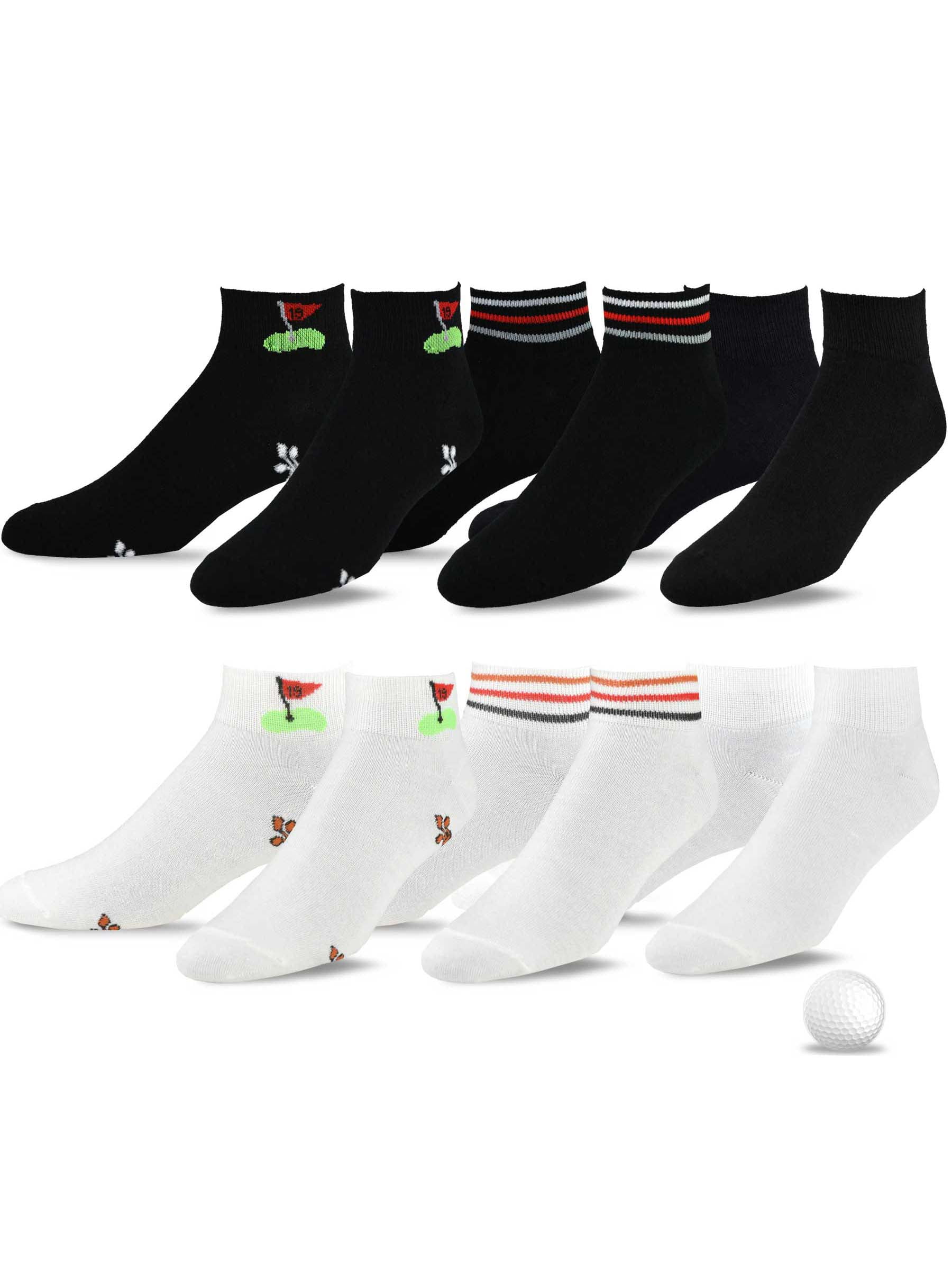 TeeHee Men's Golf Socks Quarter Crew Low Cut Ankle Socks 6Pairs