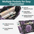thumbnail image 3 of FORMRS Tote Bag for Women Quilted Large Capacity Travel Work Carry On Shoulder Handbag, Black Roses, 3 of 7