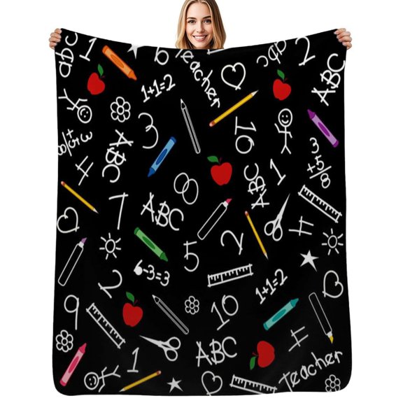SCHOOL EDUCATION Flannel Blanket Warm Soft Bedding Throws Winter Camping Chair Sofa Bed