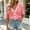 Pink, variant on Summer Women V Neck Wave Striped Knit Cardigan Short Sleeve Wooden Button Open Front Lightweight Hollow Out Casual Sweater Shirts