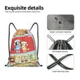 thumbnail image 4 of Goofa Bluey Print Drawstring Backpack Bag Sport Gym Sackpack Cinch Bags Drawstring Bags Draw String Sport Bag-Small, 4 of 6