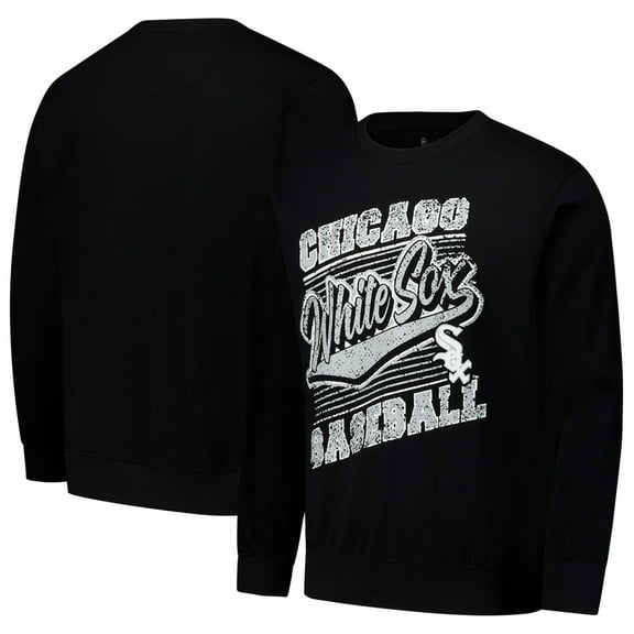 Men's Stitches Black Chicago White Sox Lightweight Crew Sweatshirt