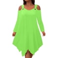 thumbnail image 2 of BLTIBY Plus Size Summer Dresses for Women Loose Casual O-Ring Shoulder Sleeveless Asymmetrical Hem Flowy Midi Dress Green 5XL, 2 of 9
