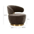 thumbnail image 3 of Austin Chocolate Brown Recycled Fabric Swivel Chair, 3 of 7