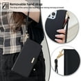 thumbnail image 5 of for iPhone 12 Pro Max Wallet Flip Case, Elegant Wrist Strap and Shoulder Chain Credit Card Slots Cash Slot RFID Blocking PU Leather Kickstand Phone Case Cover for iPhone 12 Pro Max, Black, 5 of 9