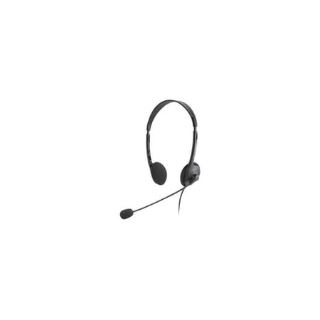Compucessory, CCS15154, Lightweight Stereo Headphones with Mic, 1, Black