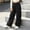 Black, variant on Girls Stretch Cargo Pants Elastic Waist Wide Leg Casual Baggy Kids Hiking Pants Brown 8