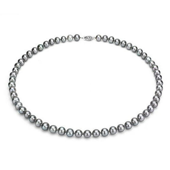 ADDURN Ultra-Luster 11-12mm Grey Genuine Cultured Freshwater Pearl 18" Necklace and Sterling Silver Filigree Clasp