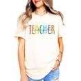 thumbnail image 5 of Kindergarten Teacher Shirt for Women Cute Rainbow Back to School Teacher Appreciation Graphic Tee Natural Shirt Adult Medium, 5 of 7