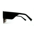thumbnail image 3 of Oversize Futuristic Geometric Shield Sport Plastic Sunglasses Black Brown, 3 of 4