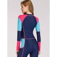 thumbnail image 2 of Charmo Womens Surfing Wetsuit Long Sleeve Colorblock One Piece Swimsuit, 2 of 5