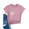 thumbnail image 3 of STARVNC Women Dandelion Heart Graphic Short Sleeve Round Neck Top, 3 of 7