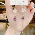 thumbnail image 4 of HomeKingdee 1 Pc Multicolor Zircon Ball Tassel Drop Earrings - Long Sparkling Elegant Nickel-Free Metal Earrings for Women Gift Ideas, 4 of 5
