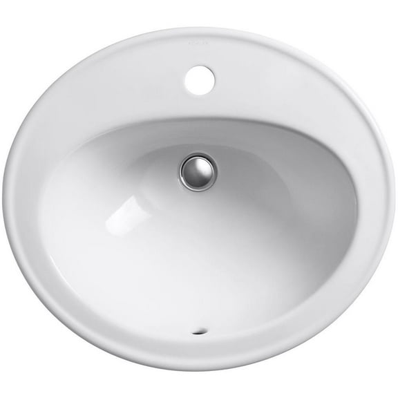 Open Box KOHLER K-2196-1-0 Pennington Self-Rimming Bathroom Sink, White