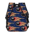 thumbnail image 4 of Fotbe Bowling Ball And Flame Pattern Casual Backpack for School, Travel, and Outdoor Activities - Durable, Lightweight, and Comfortable, 4 of 5