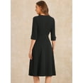 thumbnail image 3 of DARING DIVA Elegant Boat Neck Wear to Work Dress XL Black, 3 of 6