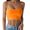 Orange, variant on Fshinging Womens Tank Top Solid Sleeveless Cropped Camisole Summer Undershirt Brown L