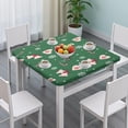 thumbnail image 3 of Green Christmas Pattern Square Fitted Tablecloth with Elastic Edge,Square Table Cover,Washable Elastic Table Cover for Home Kitchen Party Decor 36"x36", 3 of 6