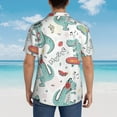 thumbnail image 6 of Xecao Music Lover Dinosaur print Hawaiian shirt - a stylish short-sleeve button-down for men, perfect for casual beach and tropical outings., 6 of 9
