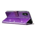 thumbnail image 7 of For iPhone X / iPhone XS Wallet Case Bling Shiny Premium PU Leather with RFID Blocking Card Slots Holder Magnetic Flip Kickstand Shockproof Wrist Strap Cover, Purple, 7 of 7