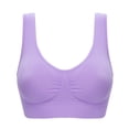 thumbnail image 3 of Women Wire-Free Plus Size Casual Bra Purple 3XL, 3 of 6