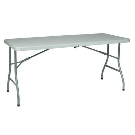 Office Star 5' Resin Multi Purpose Center Fold Table with Wheels