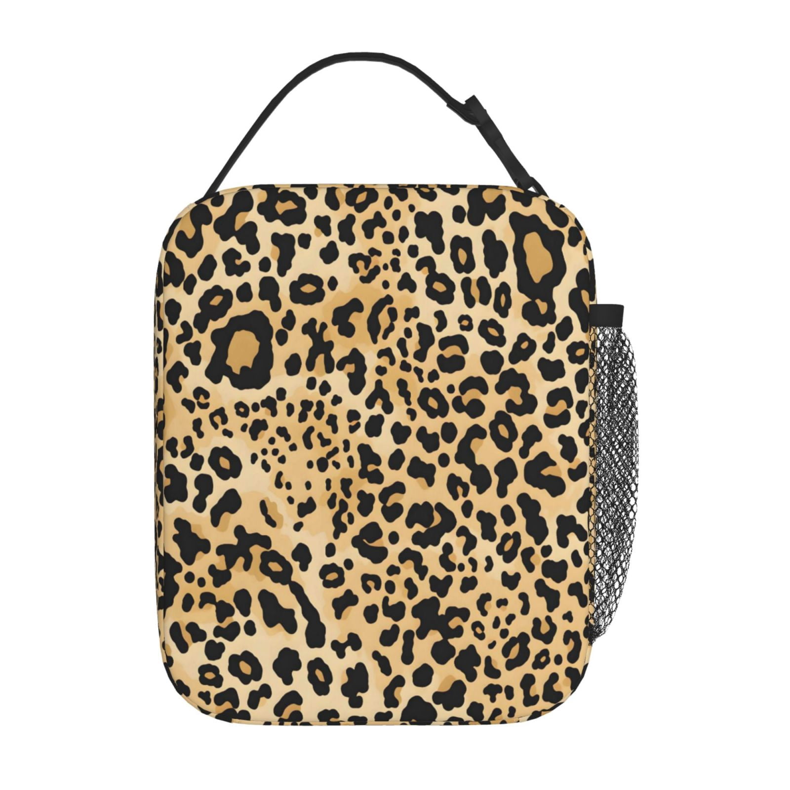 Lunch Bag For Women Men Insulated Portable Lunch Box Bento Box Office Picnic Travel Cooler Bag Leopard Print Pattern Background_1