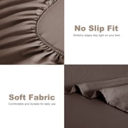 Jessy Home Bed Sheets Set 4 Piece Queen / Full Sheet Set بني رمادي Cotton Blend Fitted Sheet، Flat Sheet & 2 Pillowcases Bedding Set