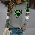 thumbnail image 4 of Kilaqueen St Patricks Day Womens Sweatshirt Crew Neck Long Sleeve Funny Plaid Pullover Tops Casual Classic Fit Holiday Vacation Sweatshirts, 4 of 5