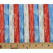 Cotton Liberty Barn Stripes Patriotic USA Barn Wooden Planks Studio E Fabrics Red White Blue Cotton Fabric Print by the Yard (8196-789)