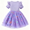 thumbnail image 2 of IPIO Toddler Girls Butterfly Mesh Dress, Princess Birthday Dress with Puff Sleeves for Summer Party, Everyday Wear 2t purple, 2 of 7
