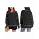thumbnail image 3 of Sudadera Informal de Cuello Redondo para Mujer, de Larga, Holgada, , con Costuras en Contraste, para Otoño. Negro XL, 3 of 8