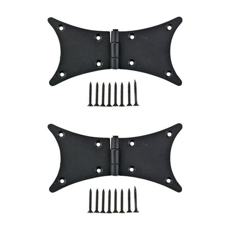 2 Wrought Iron Butterfly Hinge Black Rustproof 180 Degree | Renovator's Supply