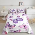 thumbnail image 2 of Manfei Purple Splatter Ink Bedding Sets Twin with Comforter,Butterfly Duvet Insert,Girls Butterflies Comforter Sets Twin Size For Girls,Ultra Soft Bedroom Decor Reversible,2pcs, 2 of 8