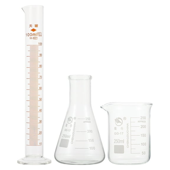 CATIEBYE Glass Experiment Kit Assorted Color for Measuring Use Graduated Cylinders Set 1Set